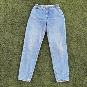 Vintage LEE ORIGINAL Women's Stretch Waist Blue Mom Tapered Jeans USA 28x30